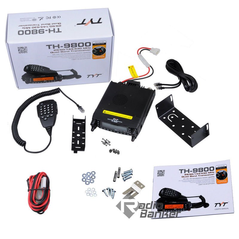 HOT SEALING!!! Vehicle Base Station Radio TYT TH-9800 Mobile Transceiver 29/50/144/430Mhz FM two-ways radio radios for vehicle