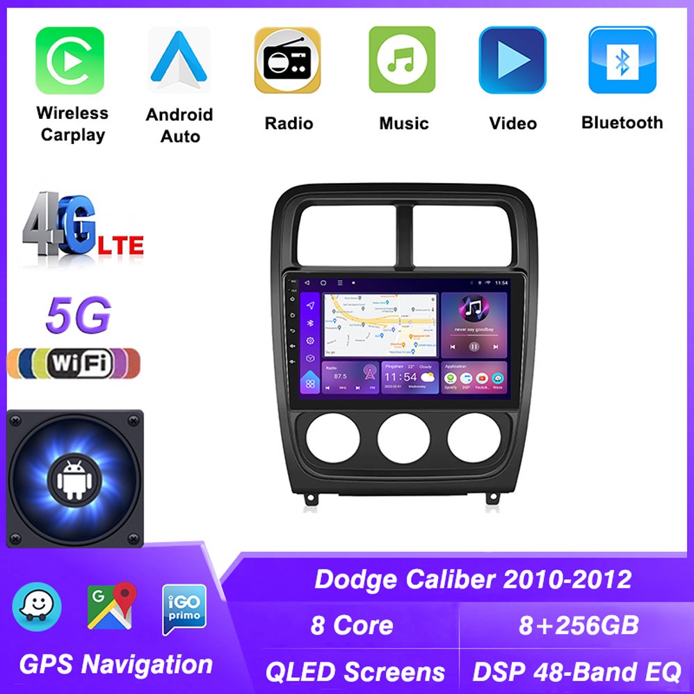 9Inch 2 din car radio Android Car Radio Multimedia Player For Dodge Caliber 2010-2012 GPS Navigation Carplay auto radio