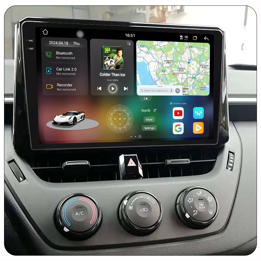 UIS7870 10.36 Inch 2K Screen Car Multimedia System Android 13 Car Radio For Toyota Corolla 2019-2024 Auto Stereo Video