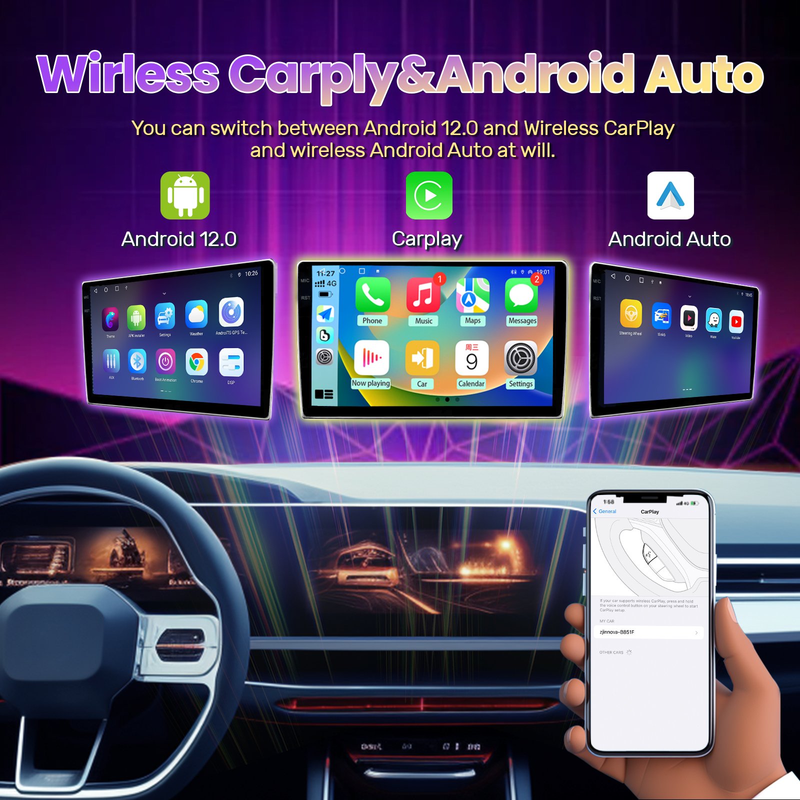 TS18/10 4+64G 8 Core Android Car DVD Play 9 Inch Car Stereo Radio Panel Frame Kit For Ford Fusion 2013-2019