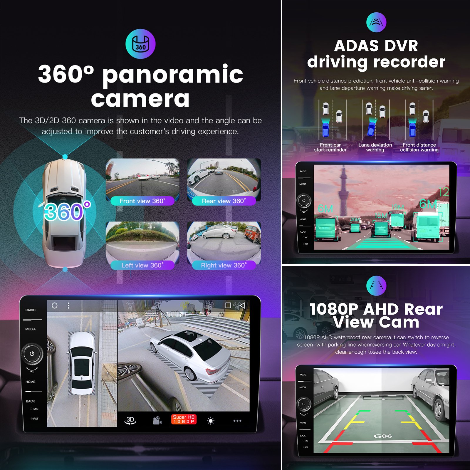 QELD Android13 8+128g Car Audio Android Player Knob Head Unit 8/9/10inch Universal Car Radio Carplay Gps Navigator