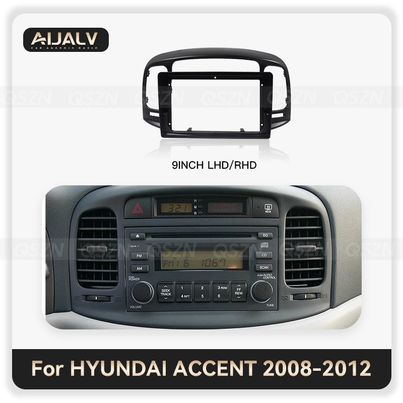 9 inch Factory wholesale car radios installation kits frame for Hyundai Accent 2008-2012 Black and Silver Navigation auto frame