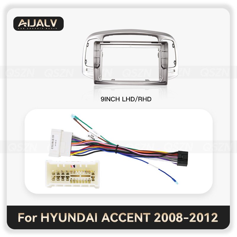 9 inch Factory wholesale car radios installation kits frame for Hyundai Accent 2008-2012 Black and Silver Navigation auto frame