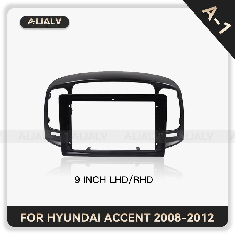 9 inch Factory wholesale car radios installation kits frame for Hyundai Accent 2008-2012 Black and Silver Navigation auto frame