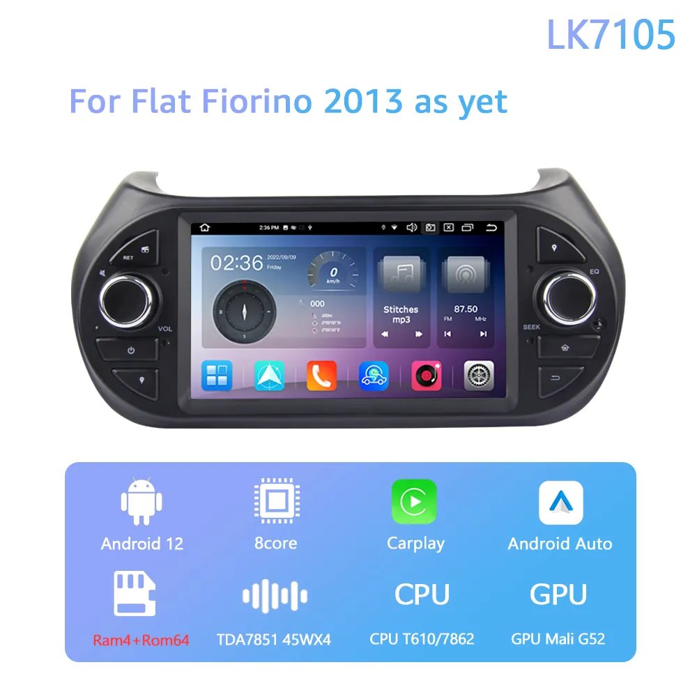 8G+128G DSP Carplay Auto Android12.0 Car Media Player GPS WIFI RDS Radio 4G For Fiat Fiorino Citroen Peugeot Bipper
