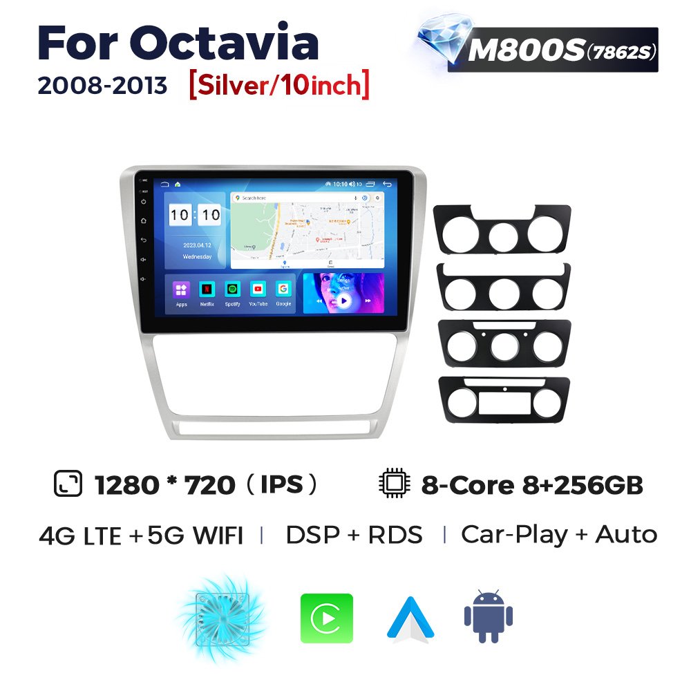 MEKEDE MS Android 12 IPS DSP RDS car radio for SKODA Octavia 2008-2013 8G 128G 360 camera colling fan split screen dvd player