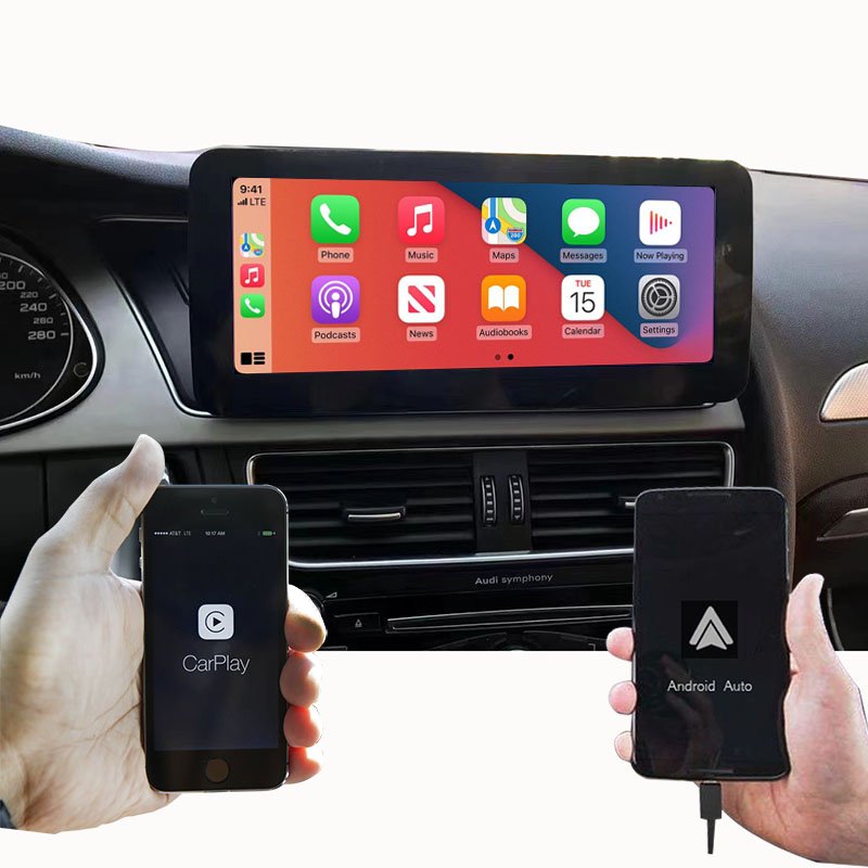 10.25" head unit Support BT Music Map Video For Audi A4L IPhone CarPlay Android Auto Car Multimedia Display HD Screen ON DVD