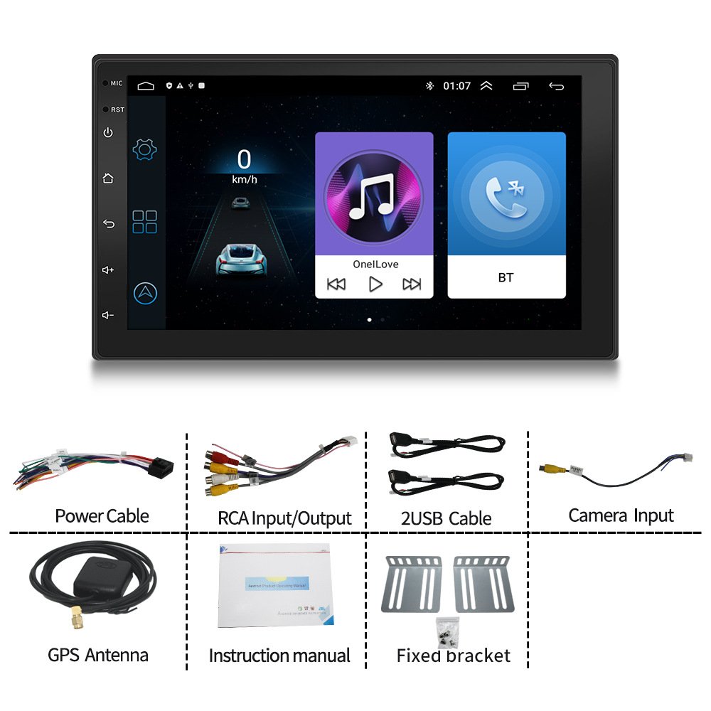 1+16G 2 Din Auto Stereo Radio Wifi MP5 Player 7 inch Build In Android Car DVD Player Car Stereo