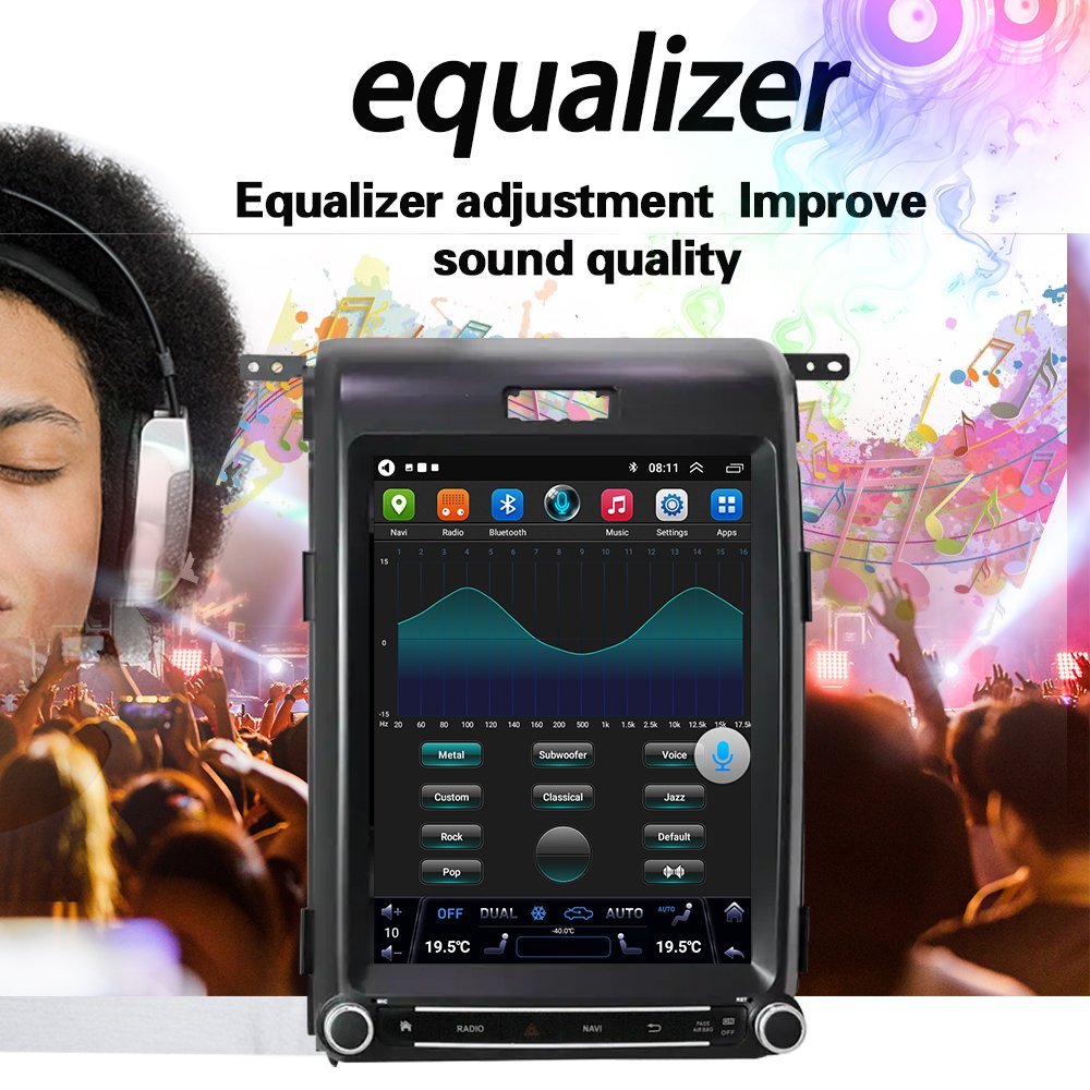 LELV Android 13 12.1 Inch Car Dvd Player Touchscreen Radio Car Stereo For 2009 2010 2011 2012 2013 Ford F150 With Carplay