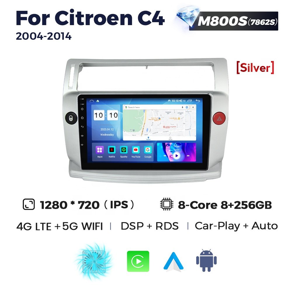 MEKEDE MS 8g 128g split touch screen car radio android for Citroen C4 2004-2014 BT car audio car android player