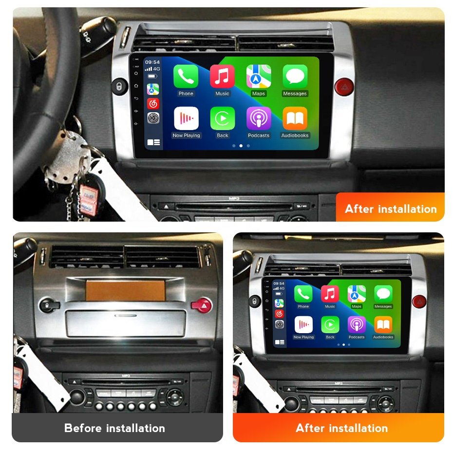 MEKEDE MS 8g 128g split touch screen car radio android for Citroen C4 2004-2014 BT car audio car android player
