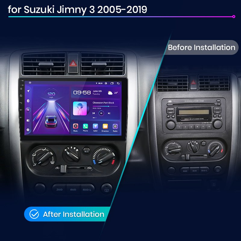 Junsun Carplay Android Auto Car Radio for Suzuki Jimny 3 2005-2019 Car DVD Player for Suzuki Jimny 3 Car Radio Stereo