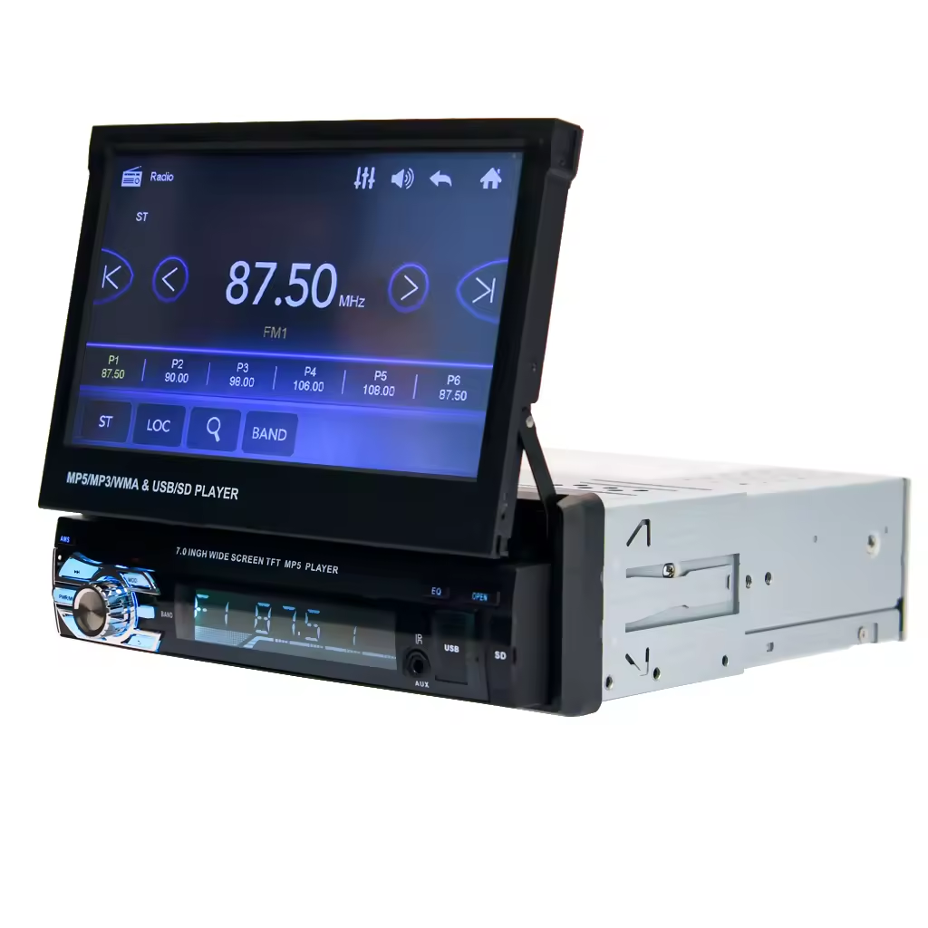 7 Inch 1 din Manual Retractable Screen Android Car Radio Radio Touch Screen Car Dvd Player