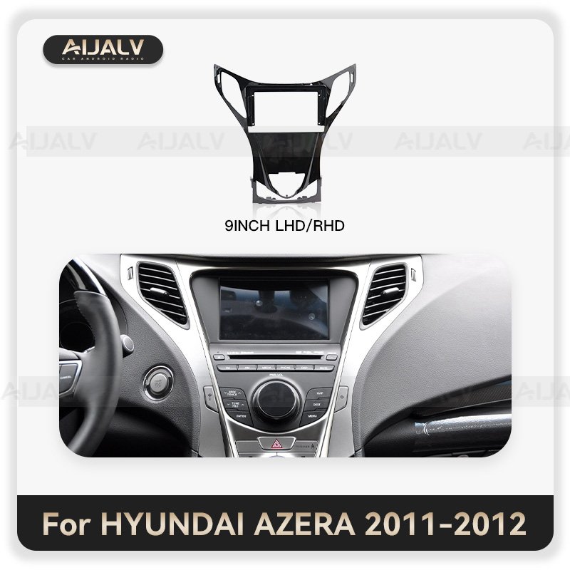 Customized car Android radio player frame for HYUNDAI AZERA 2011-2012 9 inch LHD/RHD Car DVD GPS Panel Installation Frame