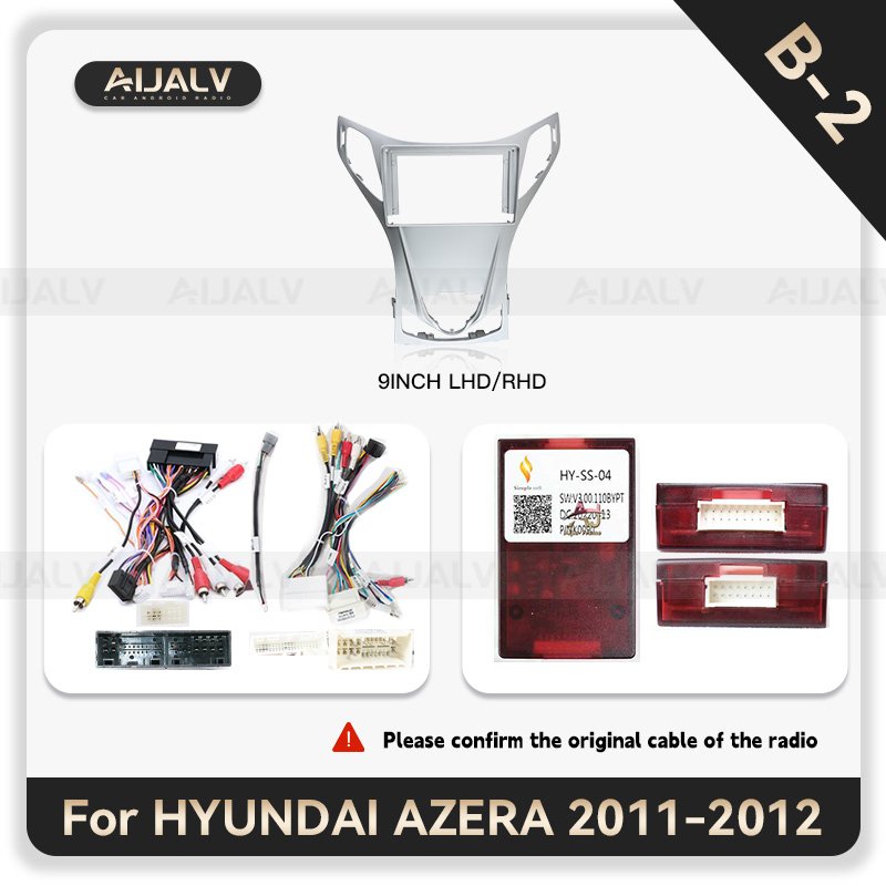 Customized car Android radio player frame for HYUNDAI AZERA 2011-2012 9 inch LHD/RHD Car DVD GPS Panel Installation Frame