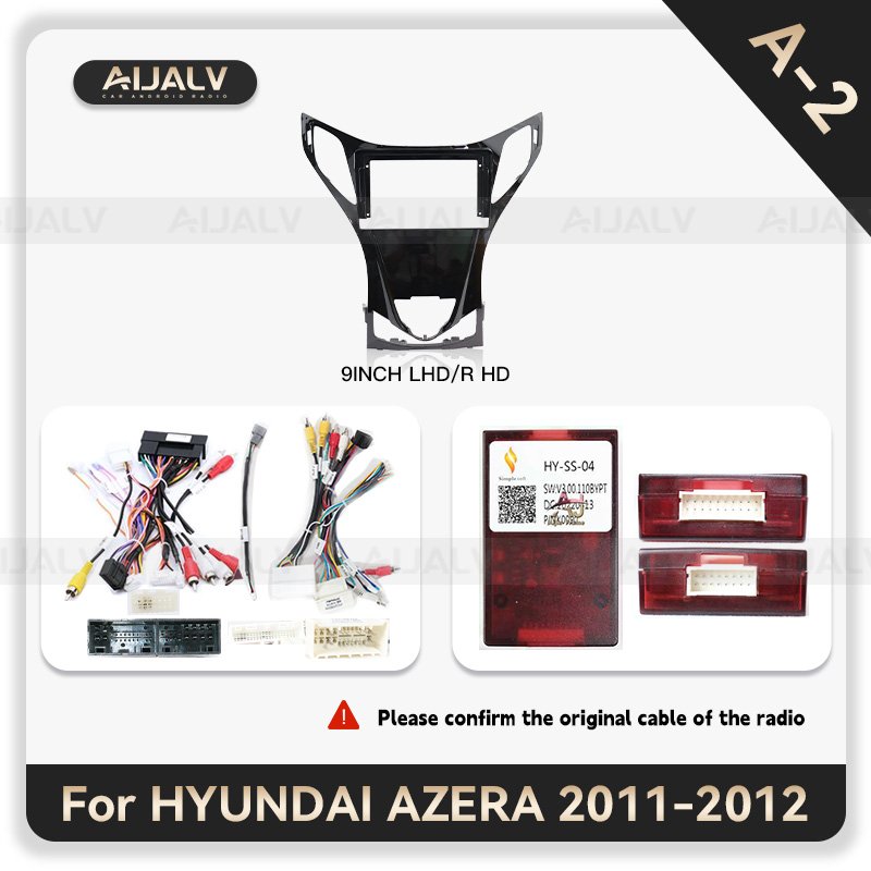 Customized car Android radio player frame for HYUNDAI AZERA 2011-2012 9 inch LHD/RHD Car DVD GPS Panel Installation Frame