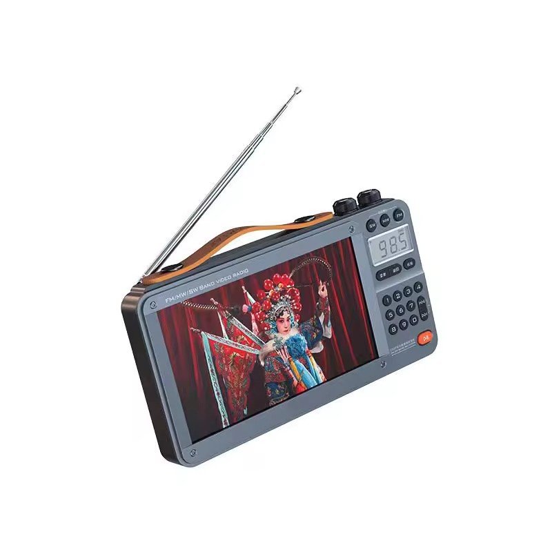 Hot Portable 7-inch LED Display FM/MW/SW Radio & MP4 Music Player Video Wireless Bluetooth Speaker Dual TF Card Slot Solar Radio