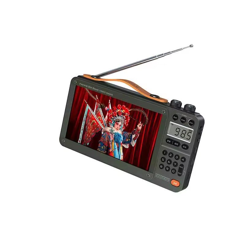 Hot Portable 7-inch LED Display FM/MW/SW Radio & MP4 Music Player Video Wireless Bluetooth Speaker Dual TF Card Slot Solar Radio