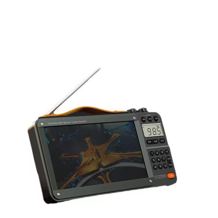 Hot Portable 7-inch LED Display FM/MW/SW Radio & MP4 Music Player Video Wireless Bluetooth Speaker Dual TF Card Slot Solar Radio
