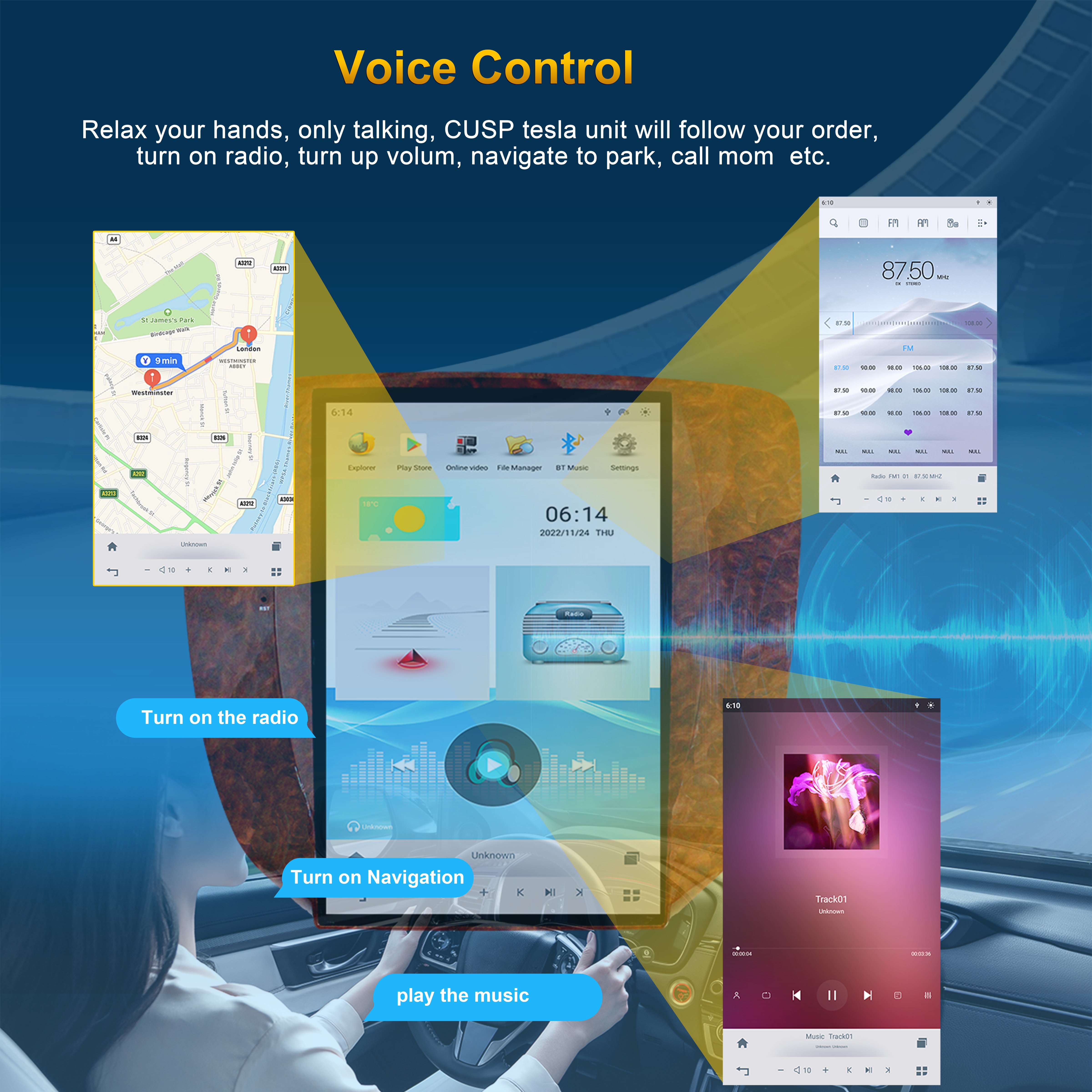 High Fashion 12.1 Inch Multimedia GPS Navigation Android Car Stereo Radio Car Play Video Play For Yukon 2010-2014