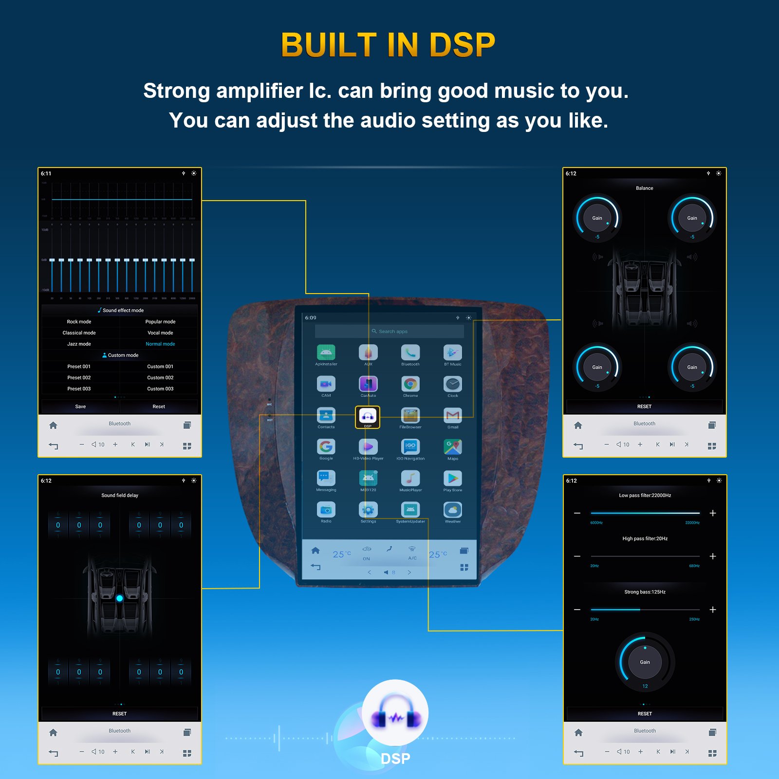 High Fashion 12.1 Inch Multimedia GPS Navigation Android Car Stereo Radio Car Play Video Play For Yukon 2010-2014