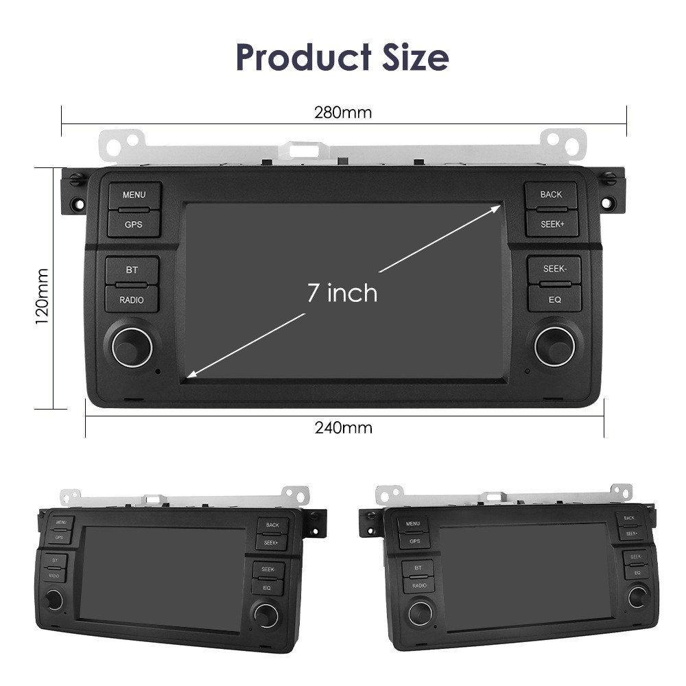 To BMW E46 Android 10.0 with Physical Buttons 7-inch Navigation Car GPS Reversing Image Integrated Player Bluetooth Speaker