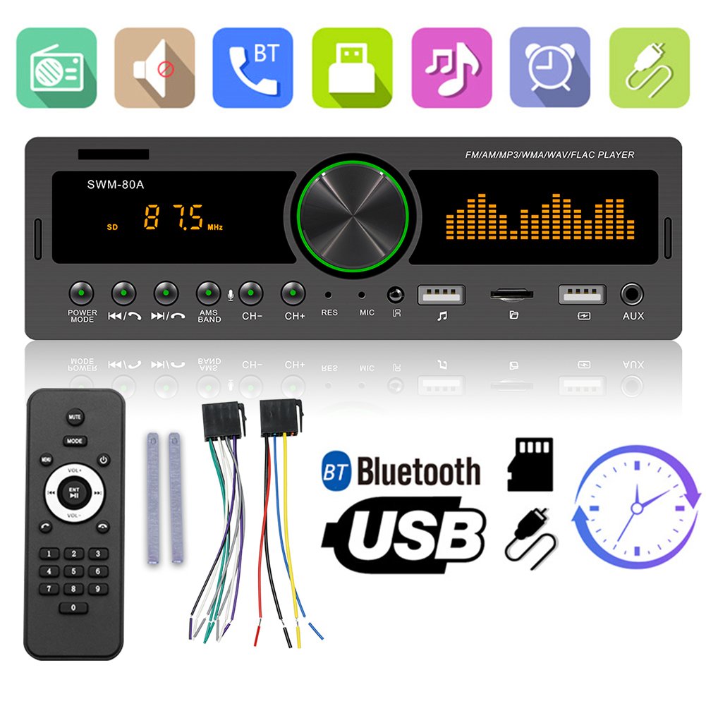 mirror link car MP3 player SWM-80A 2 Din Car Radio With Remote Control BT USB video SWM-80A car radio stereo