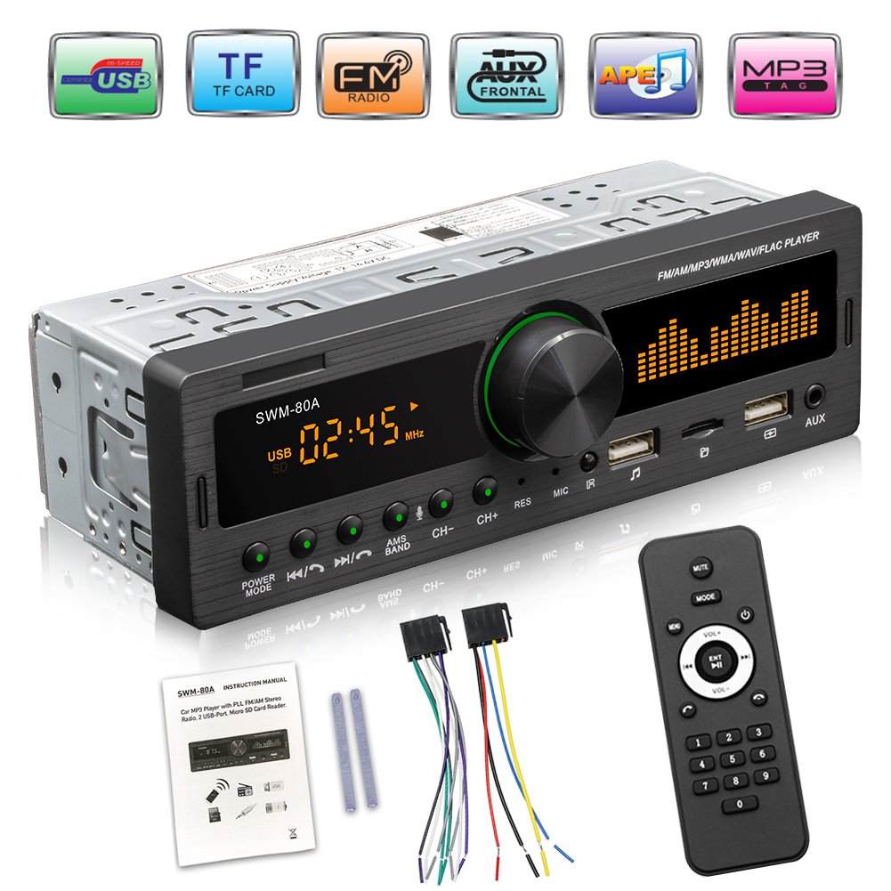 mirror link car MP3 player SWM-80A 2 Din Car Radio With Remote Control BT USB video SWM-80A car radio stereo