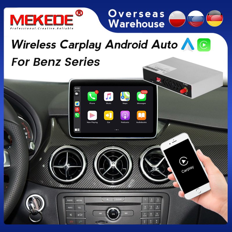 MEKEDE Android Wireless Car-play Android box For Benz NTG4.0 NTG4.5 NTG5.0 mirror lin-k car GPS system android auto WIFI BT