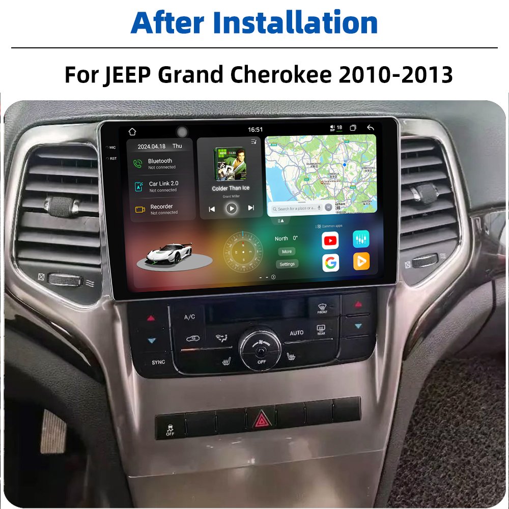 2K 2000*1000 Android 13 CarPlay 360 Camera DSP Car Stereo Radio Autoradio For JEEP Grand Cherokee 2010-2013