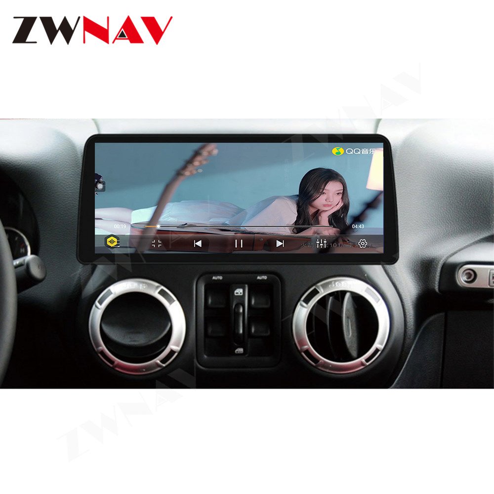 ZWNAV 12.3 Inch Carplay For Jeep Wrangler 2011-2017 Car GPS Navigation Multimedia Display Screen Player Car Stereo Head Unit
