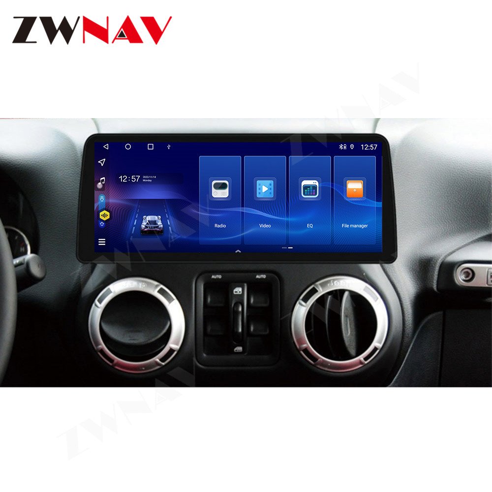 ZWNAV 12.3 Inch Carplay For Jeep Wrangler 2011-2017 Car GPS Navigation Multimedia Display Screen Player Car Stereo Head Unit