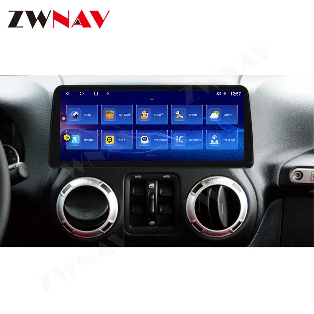 ZWNAV 12.3 Inch Carplay For Jeep Wrangler 2011-2017 Car GPS Navigation Multimedia Display Screen Player Car Stereo Head Unit