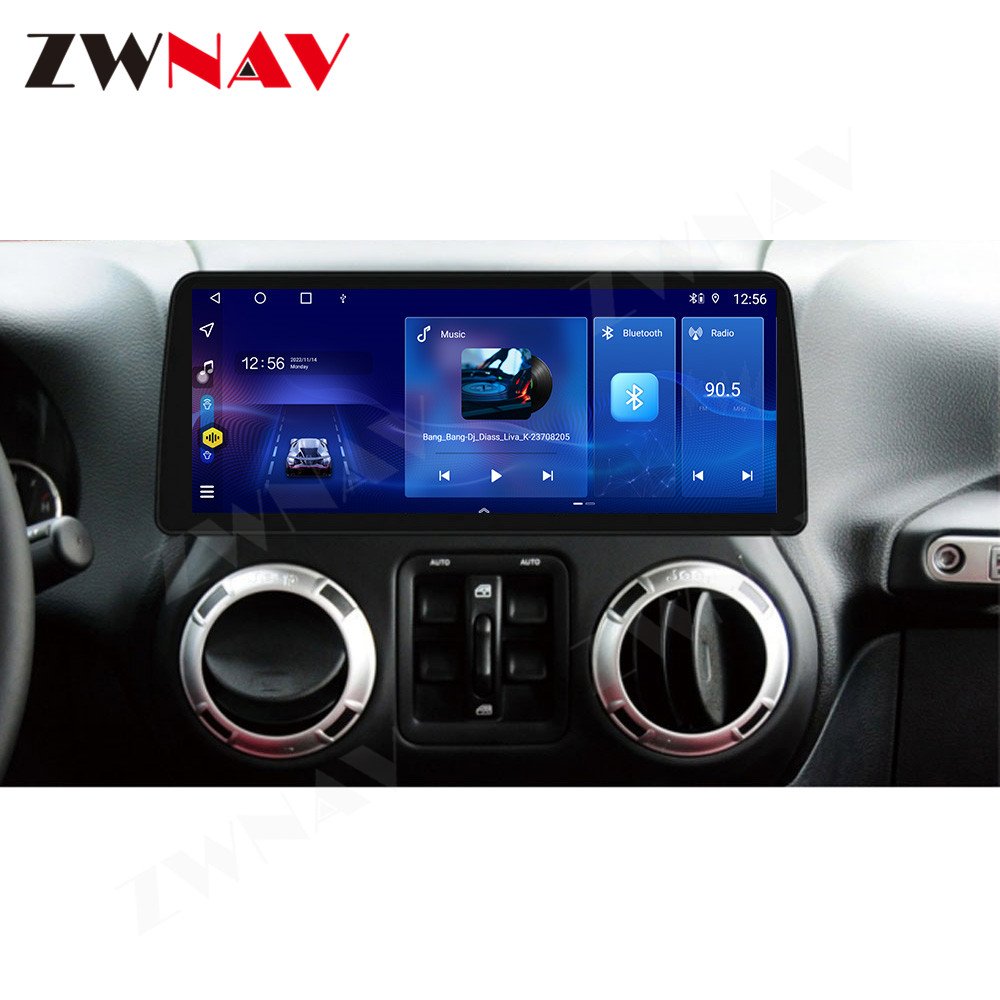 ZWNAV 12.3 Inch Carplay For Jeep Wrangler 2011-2017 Car GPS Navigation Multimedia Display Screen Player Car Stereo Head Unit