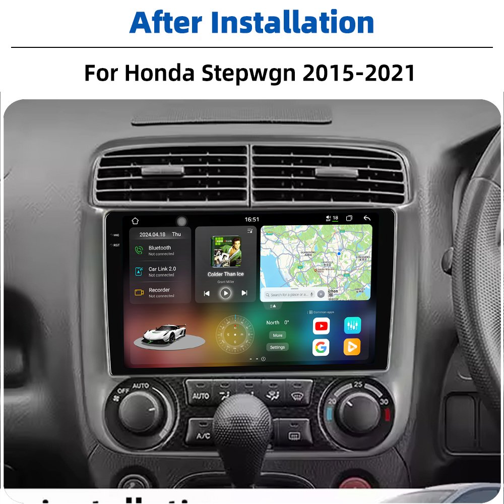 4+64GB Android 13 2K Car Radio GPS Navigation 360 Camera CarPlay+auto Stereo Autoradio For Honda Stream 2000-2006