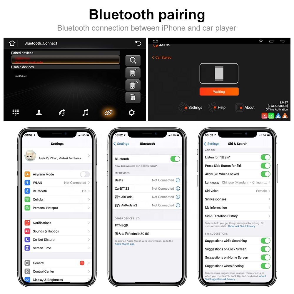 Podofo 9'' 2 Din Android CarPlay & Android Auto Car Radio For Nissan NV200 2014 GPS WIFI Hifi Audio FM RDS BT Car DVD Player