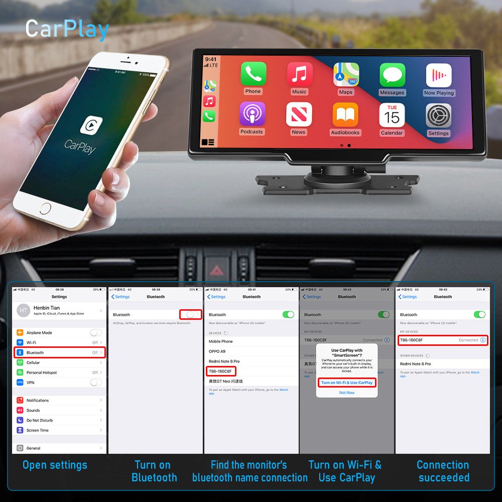 12.3" Android Car Radio Multimedia Video Player Portable 2K Car dvd Player Smart Car screen suitable for truck