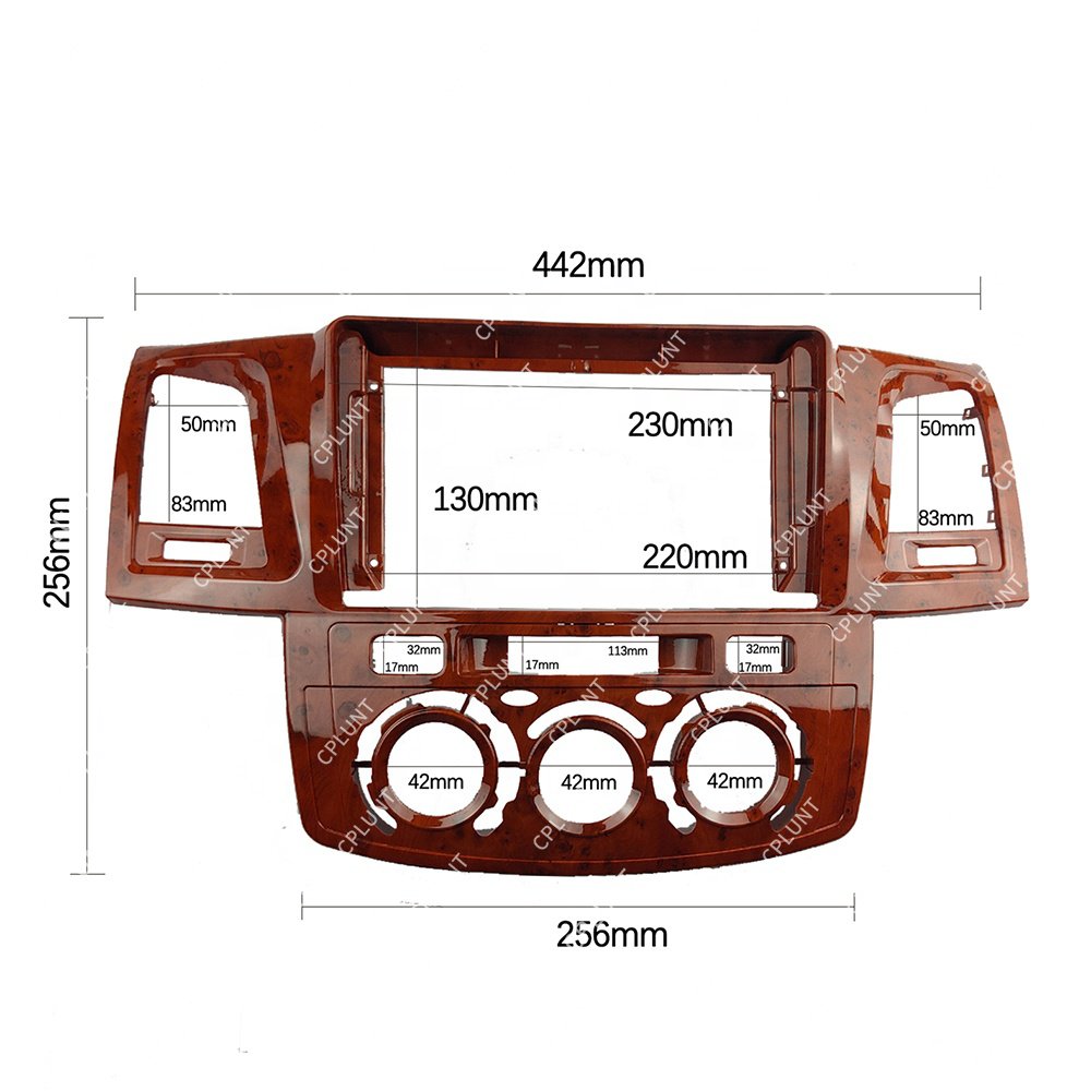 Car DVD Player Frame For TOYOTA FORTUNER HILUX VIGO 2005-2006 AT MC MAHOGANY 9INCH Android radio Farme stereo