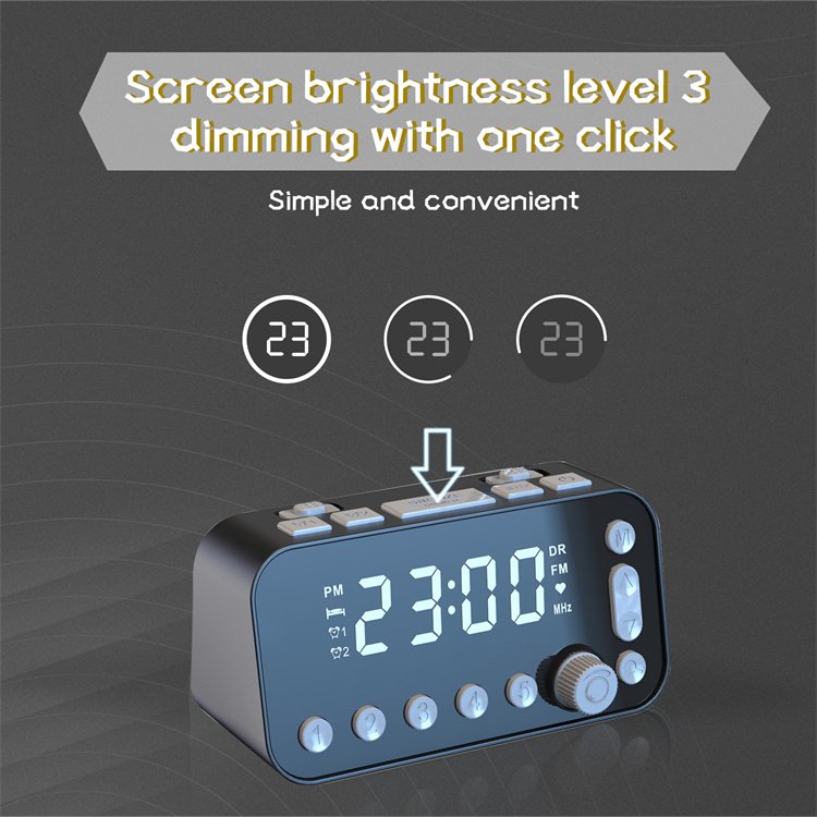 2 USB Charging Ports Multifunction FM/DAB Radio 3 Adjustable Brightness Mini Alarm Clock