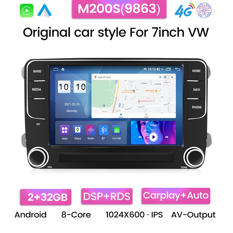 Mekede WIFI BT car dvd player auto radio for 7inch Vw Volkswagen Golf Polo Tiguan Passat b7 B6 Leon car multimedia system RDS FM