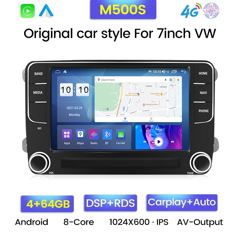 Mekede WIFI BT car dvd player auto radio for 7inch Vw Volkswagen Golf Polo Tiguan Passat b7 B6 Leon car multimedia system RDS FM