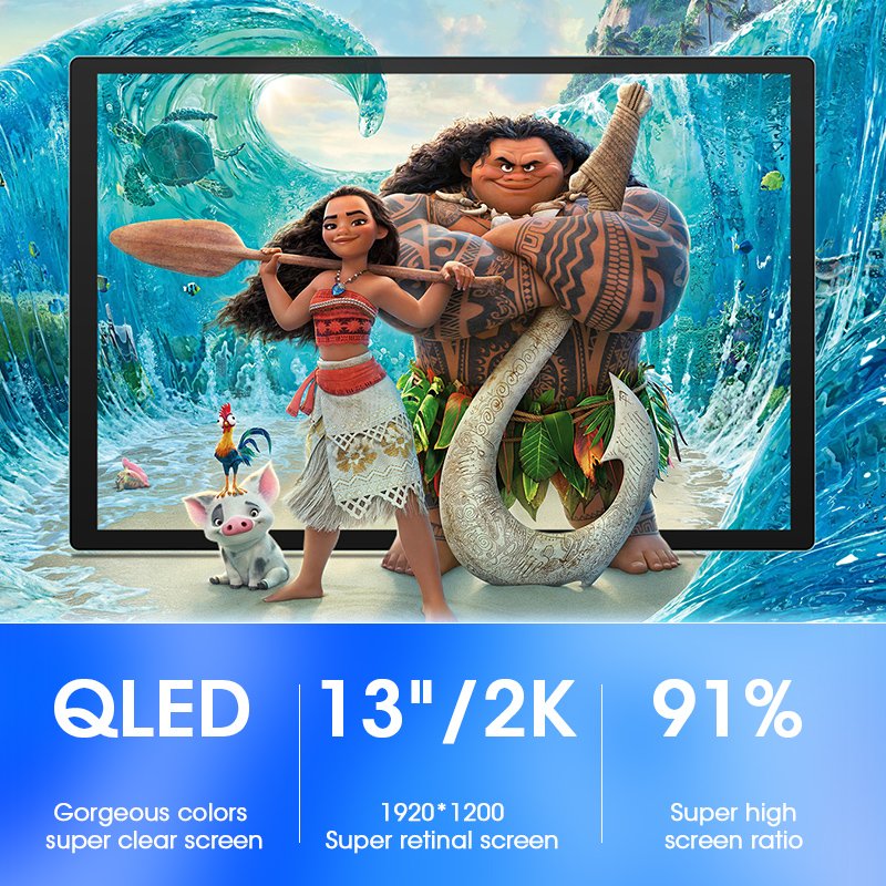 Android 13" inch 2 Din Car Radio 1920*1200P QLED Universal Multimedia Stereo Video Player Head