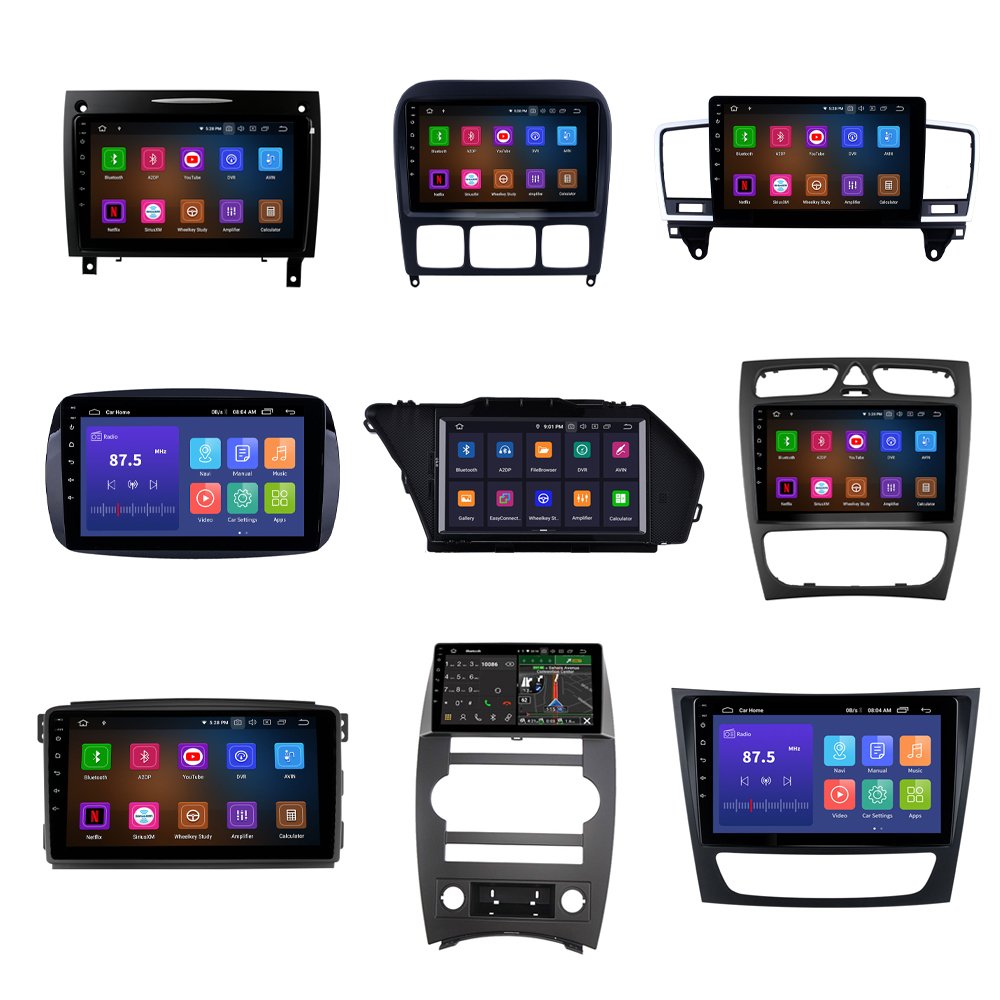 Car dvd radio 9 inch car player radio android car android universal auto stereo fit for Benz dvd player with carplay