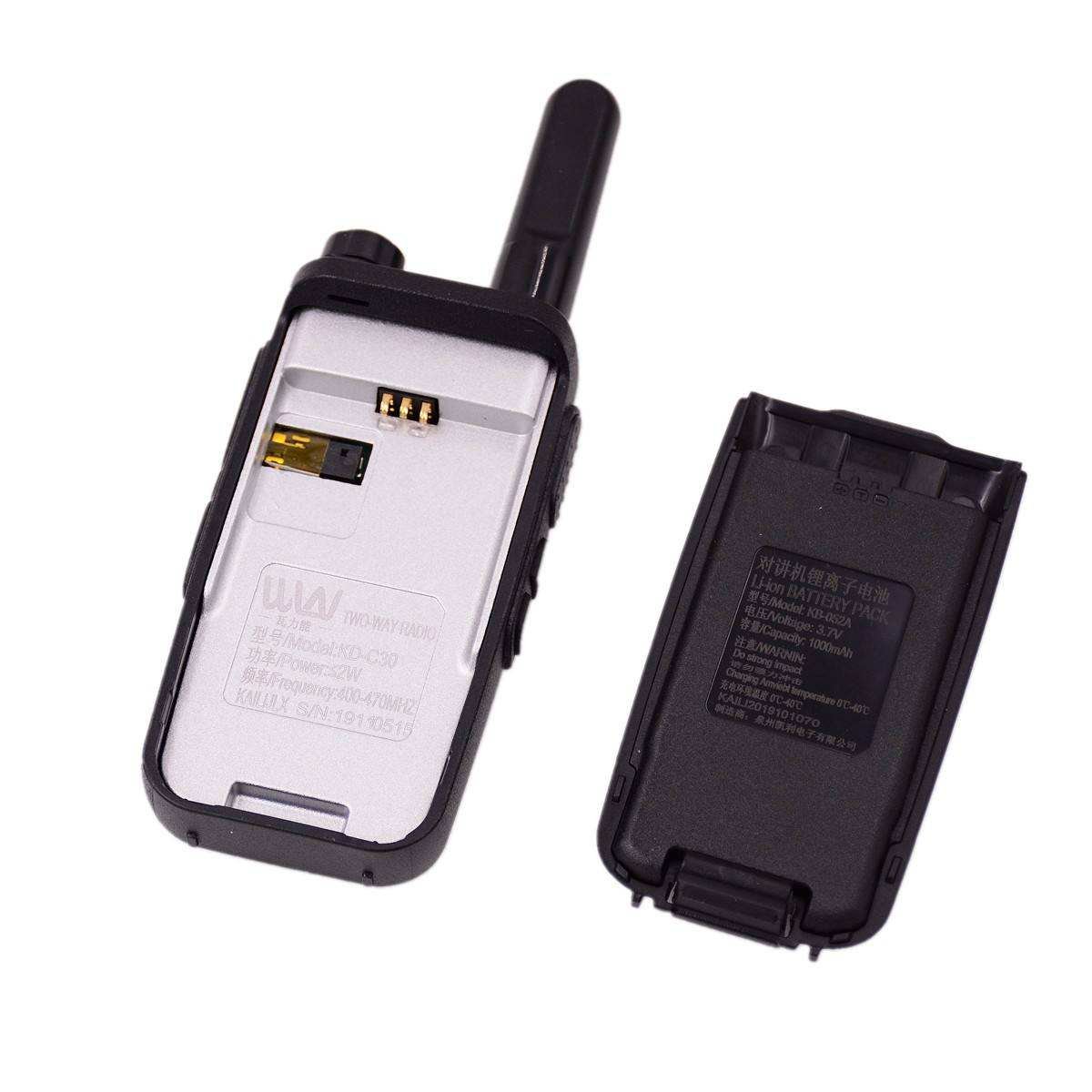WLN PMR 446 FRS Radio UHF 400-470MHz DC3.7V mini Walkie Talkie 2W/0.5W KD-C30