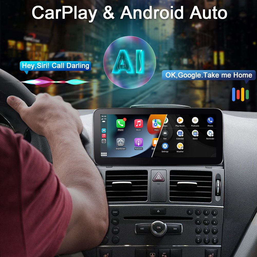 Car Play Screen Wireless Portable Apple Carplay Car Stereo 10.25 Inch Stereo Compatible with Android Auto and CarPlay