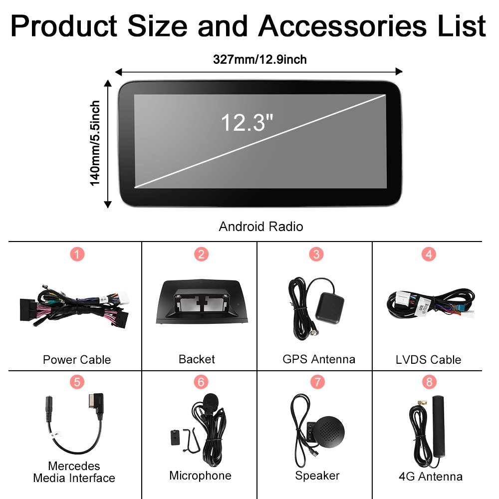 Car Play Screen Wireless Portable Apple Carplay Car Stereo 10.25 Inch Stereo Compatible with Android Auto and CarPlay