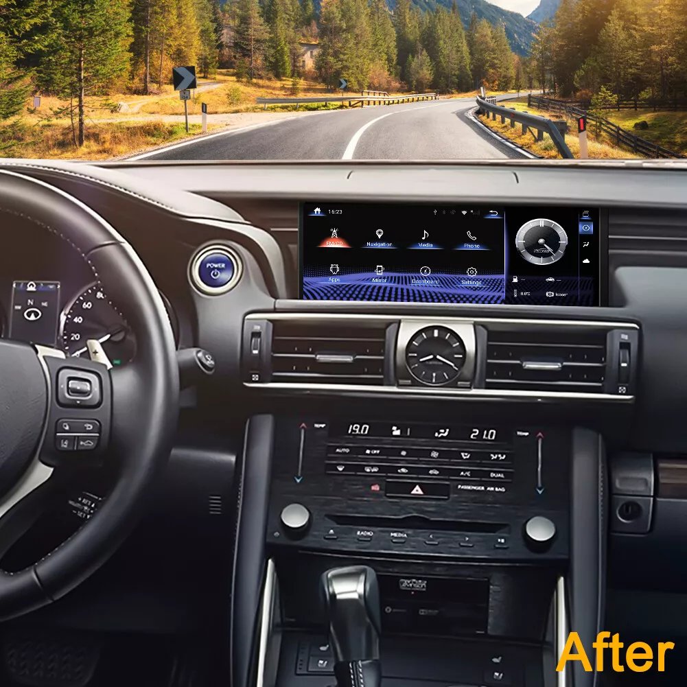 10.25" 4g+64g android car gps multimedia player with built-in carplay android auto dsp For Lexus IS series 2017 high version
