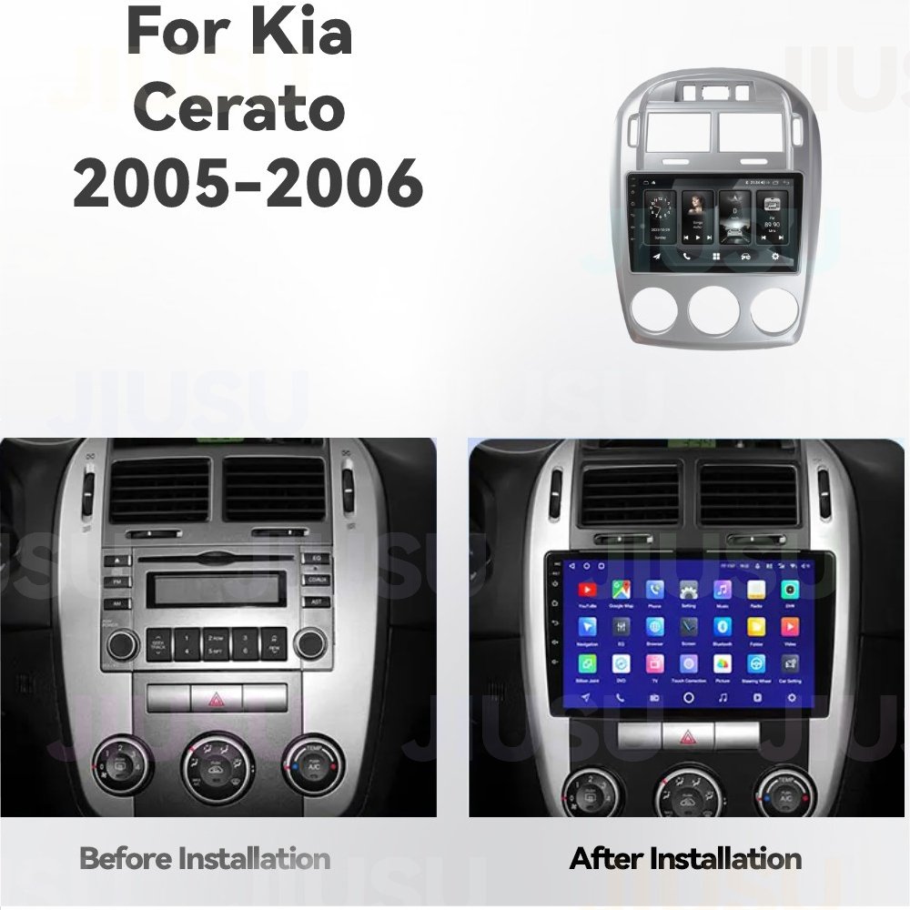 Android 12 Car Radio GPS Navigation DVD Player Stereo Multimedia Audio System for Kia Cerato 2005-2006 MT with Carplay DSP DAB