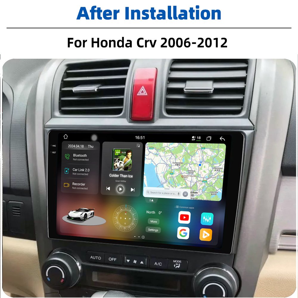 Android 13 QLED 2K Gps Navigation CarPlay auto Car Radio Video Stereo DVD Player Touch Screen For Honda Crv 2006-2012