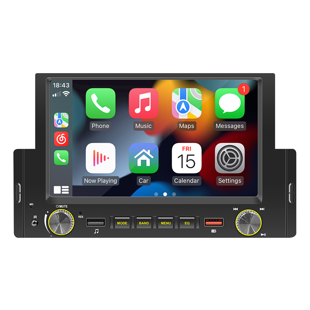 BESTREE single 1 din car mp5 5 inch BT car audio stereo mp5 player with carplay USB charging car stereo carplay radio am fm